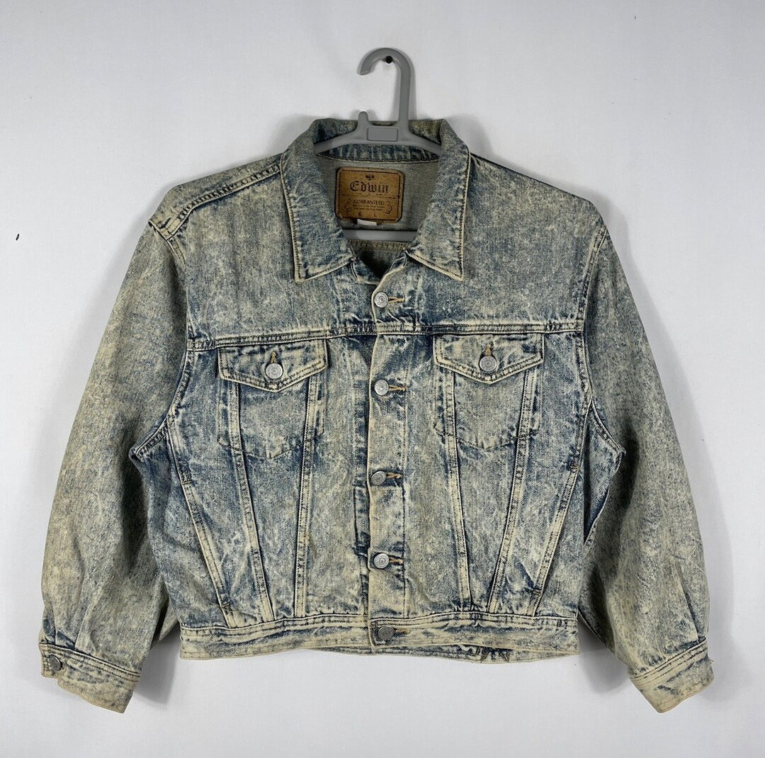 Vintage Edwin Lot 5465 Stoned Washed Acidwash Bleach Trucker
