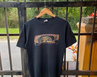 Vintage Los Angeles Country Museum Of Art Promo Tee American State Museum Tee Faded Black Colour Medium Size