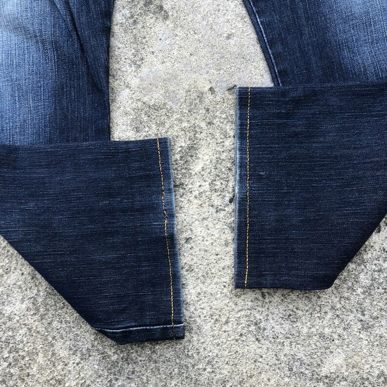 Vintage Edwin Stoned Washed Ripped Denim Jeans Blue Washed Regular Jeans Size 32 Inches image 5