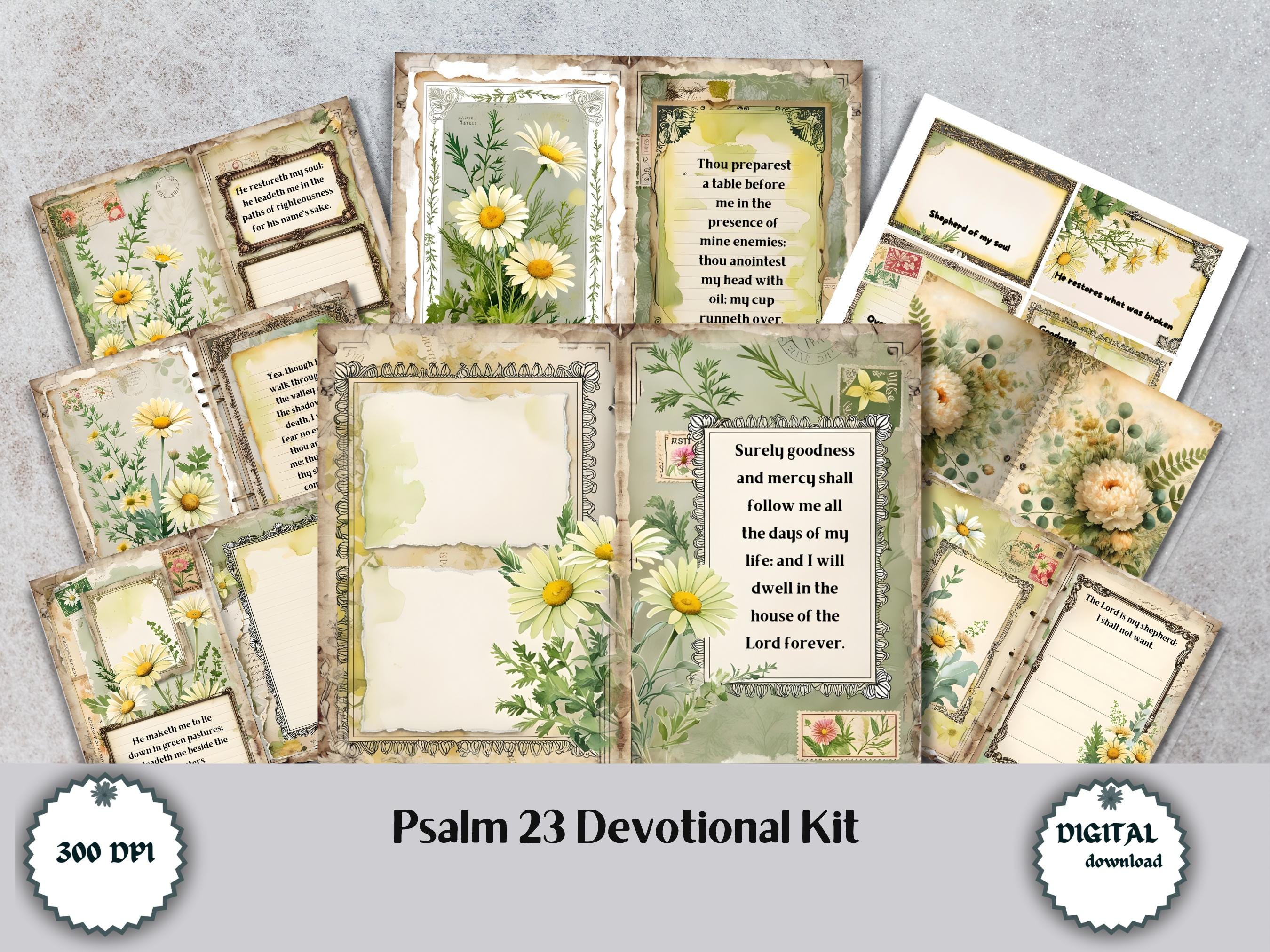 Psalm 23 Devotional Kit | Printable Bible Journaling Pages | Digital ...
