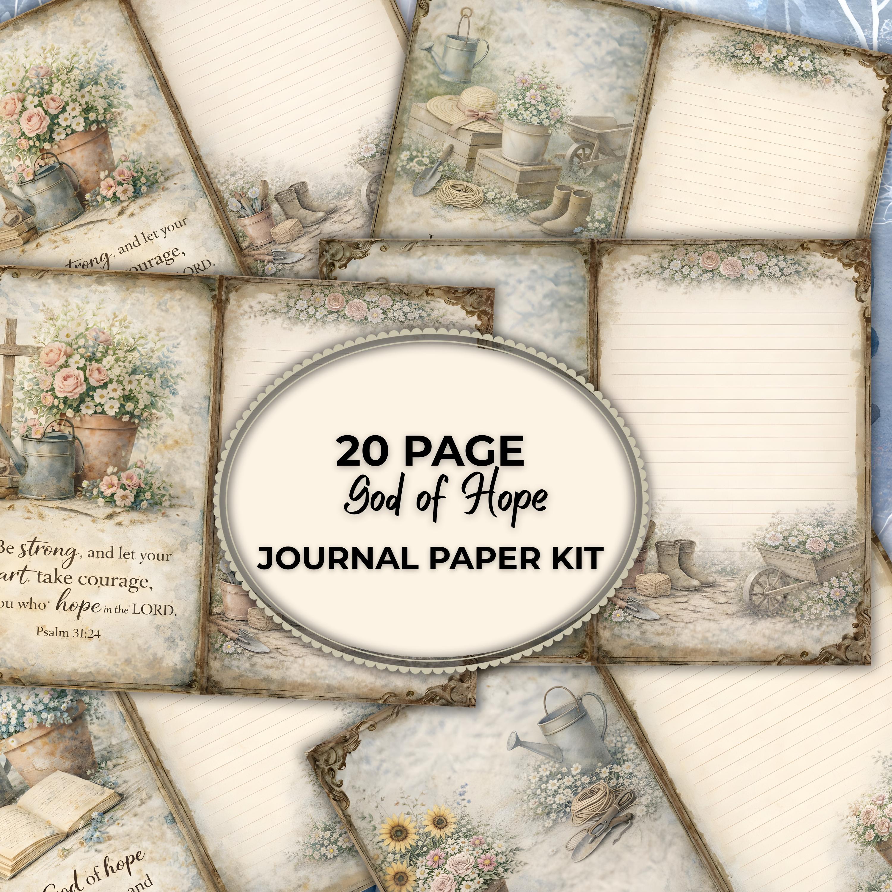 Scripure Paper God of Hope Christian Journal Papers Vintage Floral Scripture Writing ...