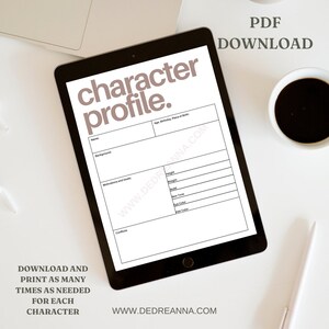 Character Profile Printable | Character Development Printable | Novel Character Profile | Novel Planner | Printable Character Planner