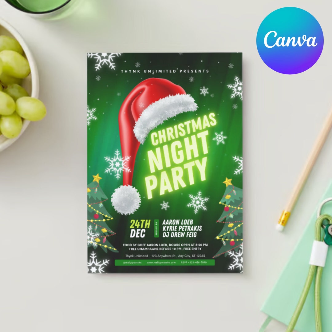 Editable Christmas Party Invitation Christmas Party Invite Etsy