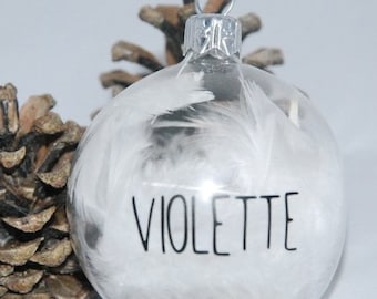 Boule Noël plumes