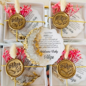Ayatul Kursi Epoxy Magnet Welcome Baby Girl Favors,Islamic Newborn Favor,Ayatul Kursi Gifts,Muslim Baby Shower Gifts,Aqiqah Favors