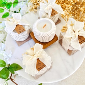 Elegante vela de boda perfumada para invitados, vela de rosa, regalo de dama de honor, regalo de boda, vela de compromiso.