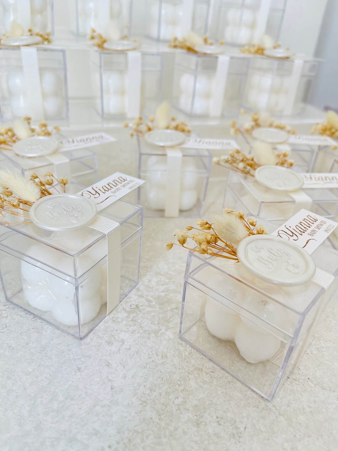 Personalized Newborn Baby Bubble Candle Favor, Baby Shower Candle