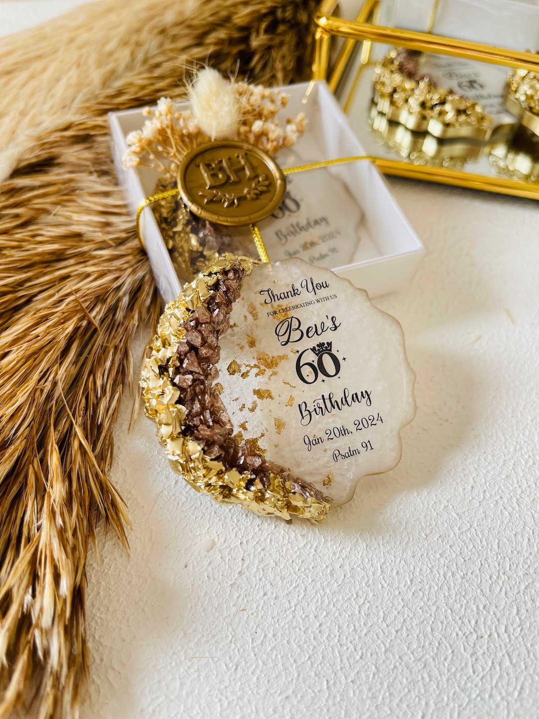 Personalized Epoxy Magnet Favor: Adult Birthday Party Celebration