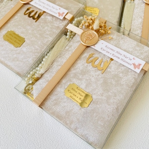 Personalized Quran & Tasbeeh Set, İslamic Wedding Favors, Muslim Baby Shower Favors, Islamic Gift, Dua Book, Islamic Welcome Baby Favors