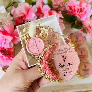 Custom Baptism Favors For Girl, Baptism Thank You Gift, Holy Communion, Personalized Gift, Christening Favors, Baptism Magnet Favor