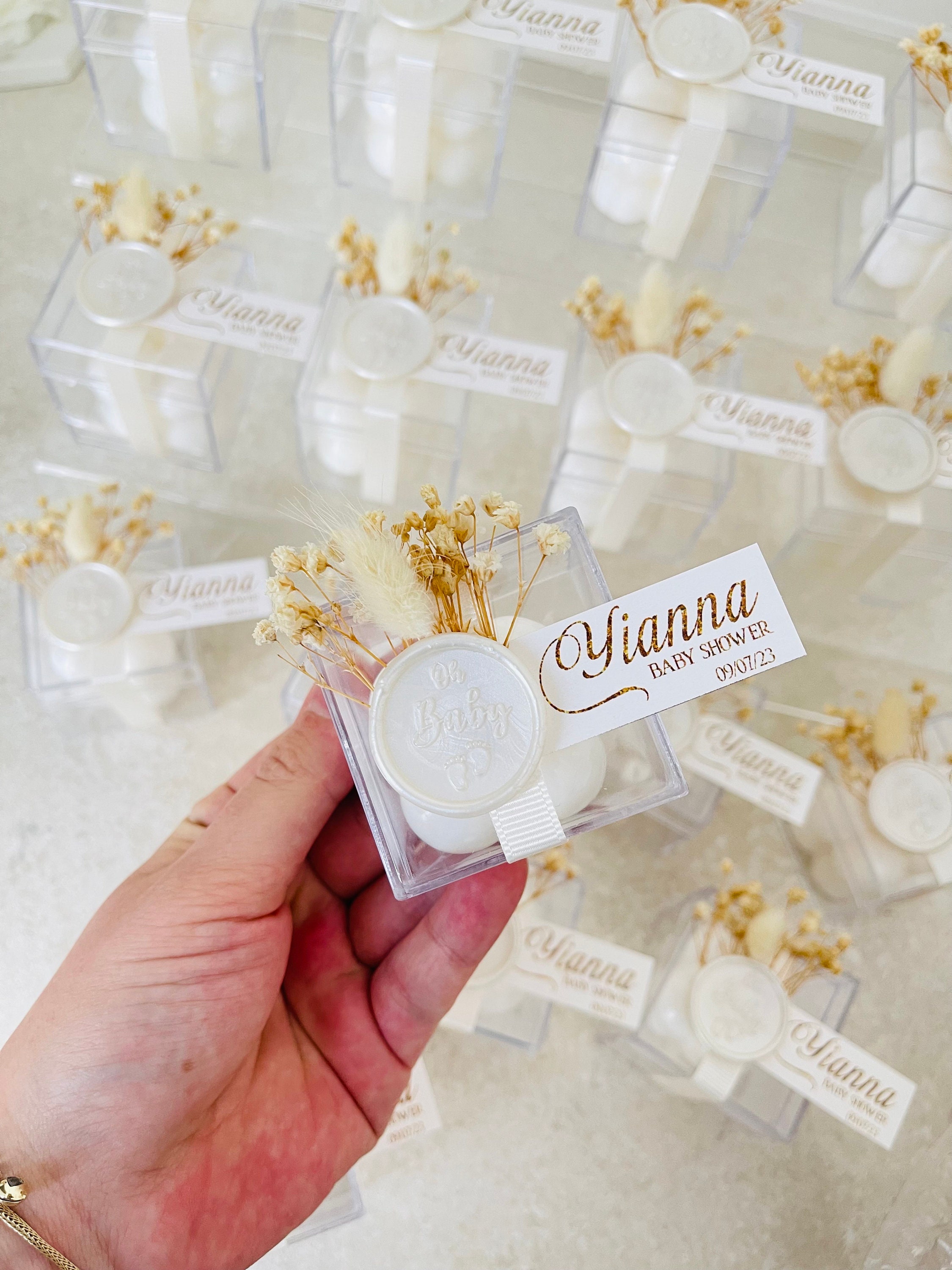 Personalized Newborn Baby Bubble Candle Favor, Baby Shower Candle