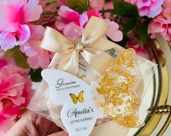 Personalized Butterfly Magnet: Quinceañera / Sweet 16 Party Favor