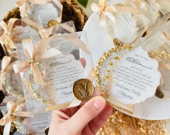 Personalized Ayatul Kursi Epoxy Resin Decor Favors: Islamic Wedding, Engagement, Anniversary, Baby Shower, Aqiqah,