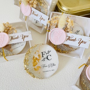 Custom Wedding Golden Epoxy Magnet, Engagement Favor, Anniversary Favor, Islamic Favor, Wedding Gift, Nikkah Favor, Adult Birthday Gifts
