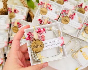 Personlig Sammets Mini Quran & Tasbeeh Set: Islamic Baby Shower, Aqiqah, Ameen Favors