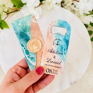 Personalized Magnet Bottle Opener Favors: Wedding, Engagement, Anniversary, Bridal Shower