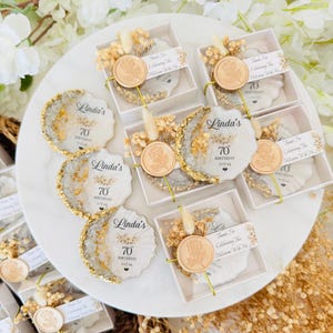 Personalized Birthday Party Magnet Favor: Epoxy Adult Celebration