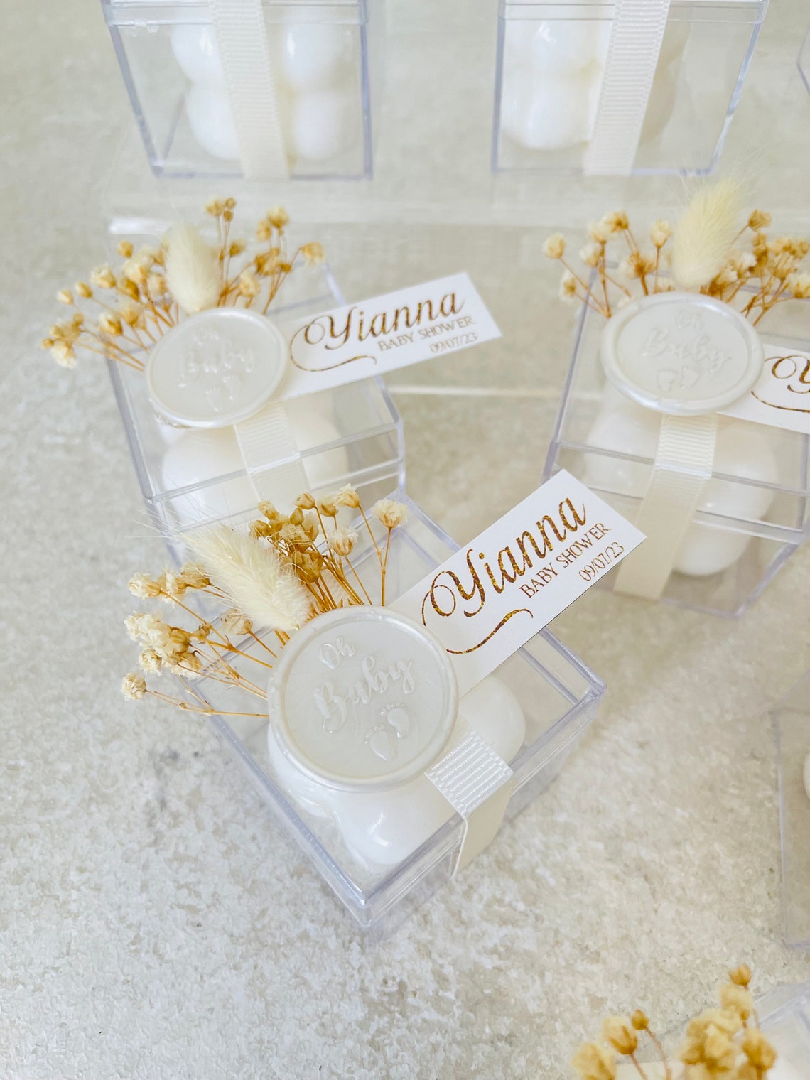 Personalized Newborn Baby Bubble Candle Favor, Baby Shower Candle