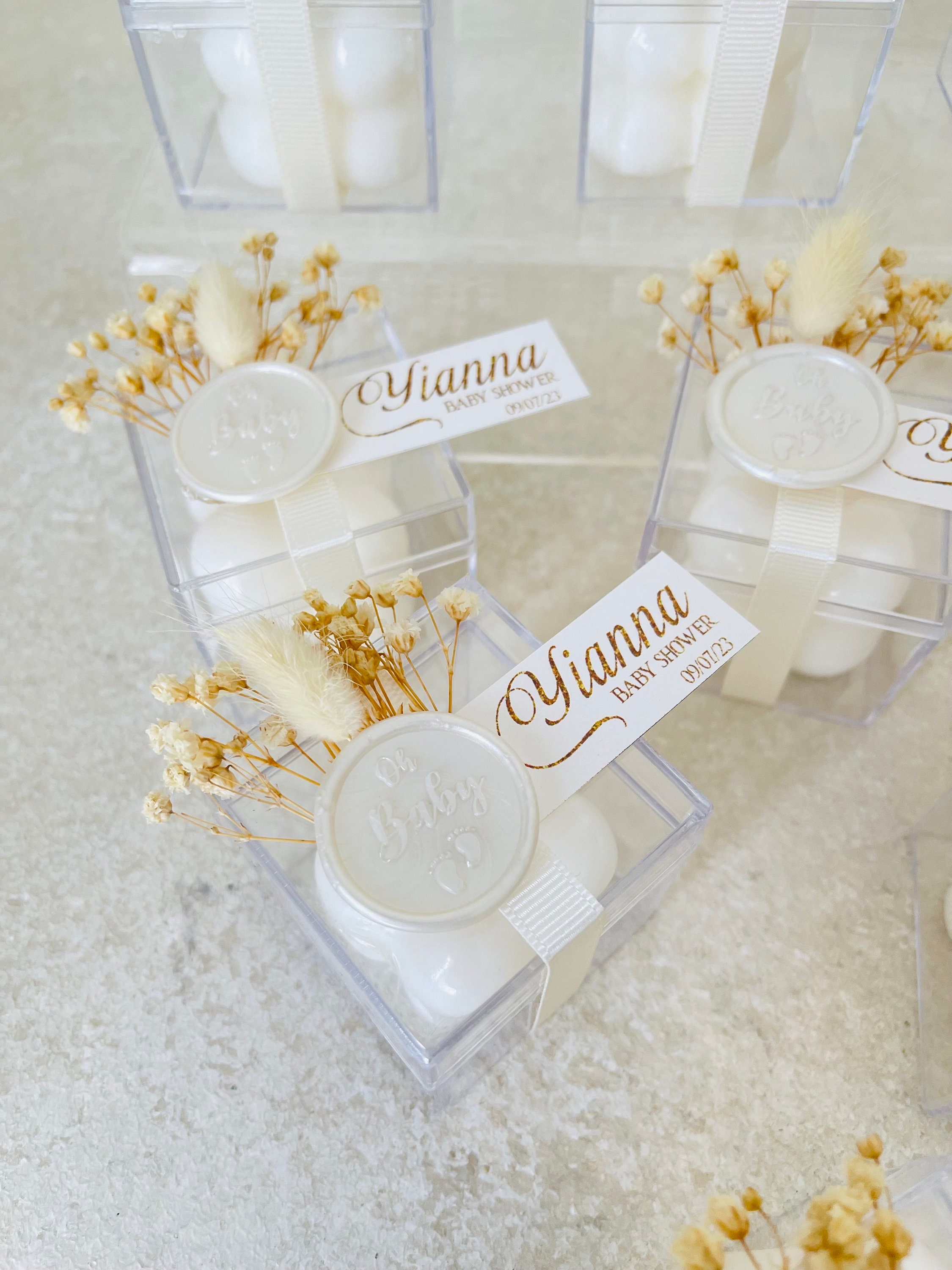 Personalized Newborn Baby Bubble Candle Favor, Baby Shower Candle