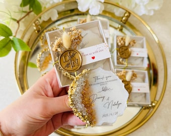 Personalized Wedding Golden Epoxy Magnet, Engagement Favor, Anniversary Favor, Islamic Favor, Wedding Gift, Nikkah Favor,Adult Birthday Gift