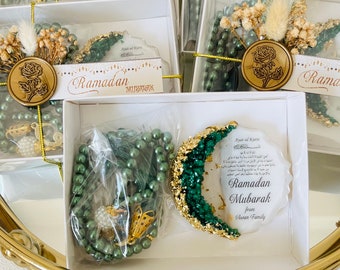 Personalized Ayatul Kursi Magnet and Tabeeh Gift Set: Ramadan, Hajj, Eid, Islamic Wedding Favors