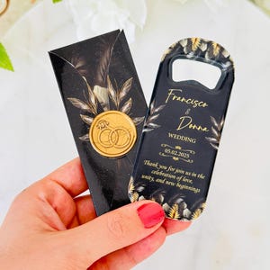 Personalized Magnet Bottle Opener Favors: Floral Wedding, Engagement, Anniversary, Bridal Shower