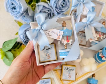 Personalized Carousel with Candle & Chocolate Baby Shower Favor: Christening Gift, Birthday, Welcoming , Baptism, Christening