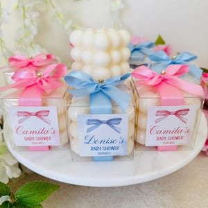 Personalized Scented Bubble Candle Favors: Baby Shower, Baptism, Christening, Thank You Gift