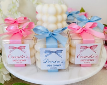 Personalized Scented Bubble Candle Favors: Baby Shower, Baptism, Christening, Thank You Gift