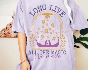 Camiseta "El destino de Rapunzel: Viva la magia que creamos" (Est. 2010), camiseta de princesa de pelo largo de WDW, camiseta de parque temático familiar, camiseta de pareja de Disney