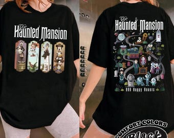 Comfort Colors® Vintage Haunted Mansion Shirt, The Haunted Mansion Map, Retro Disney Halloween Shirt, Stretching Room Disneyland Trip Tee