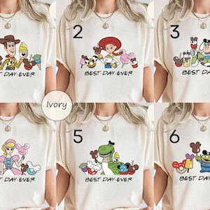 Vintage Disney Toy Story Best Day Ever Shirt, All Characters Tee, Disneyland Matching T-Shirt Disney Pixar Woody Jessie Buzz Lightyear Shirt