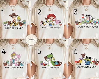 Vintage Disney Toy Story Best Day Ever Shirt, All Characters Tee, Disneyland Matching T-Shirt Disney Pixar Woody Jessie Buzz Lightyear Shirt
