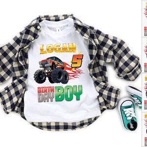 Monster Truck Birthday Shirt, Family Birthday Truck Shirt, Birthday Boy Monster Truck Shirt, Custom Monster Truck Birthday Shirt, Cars Bday