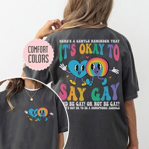 It’s Ok To Say Gay Comfort Colors Shirt, LGBTQ Shirt, LGBT Tee, Gay Rights, Equality Shirt, Pride Month Gift, Gay Shirt, Human Rights Shirt
