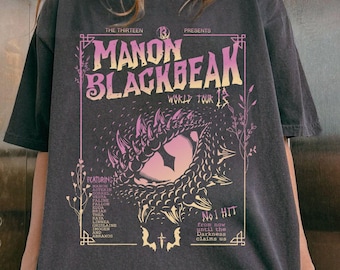 Manon Blackbeak World Tour 13 T-Shirt, Throne Of Glass Shirt, The Thirteen Sweater, Rowan Whitethorn Sarah J Maas Merch, Crescent City Tee