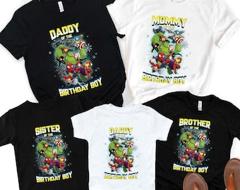 Avengers Birthday Shirt, Superhero Shirt, Family Birthday Shirt, Matching Family T-Shirt, Superhero Family Shirt, Mavel Birthday Boy Shirt