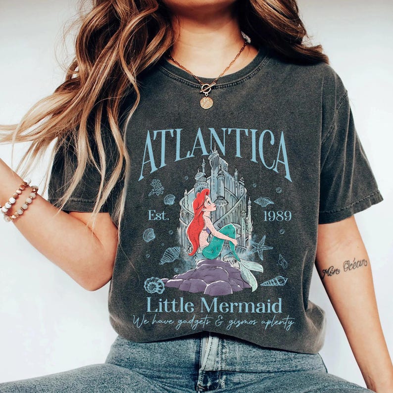 Disney Atlantica Little Mermaid Est 1989 Shirt, Disney Ariel Mermaid Princess Shirt, Magic Kingdom Tee, Walt Disney World Vacation Trip Tee image 2