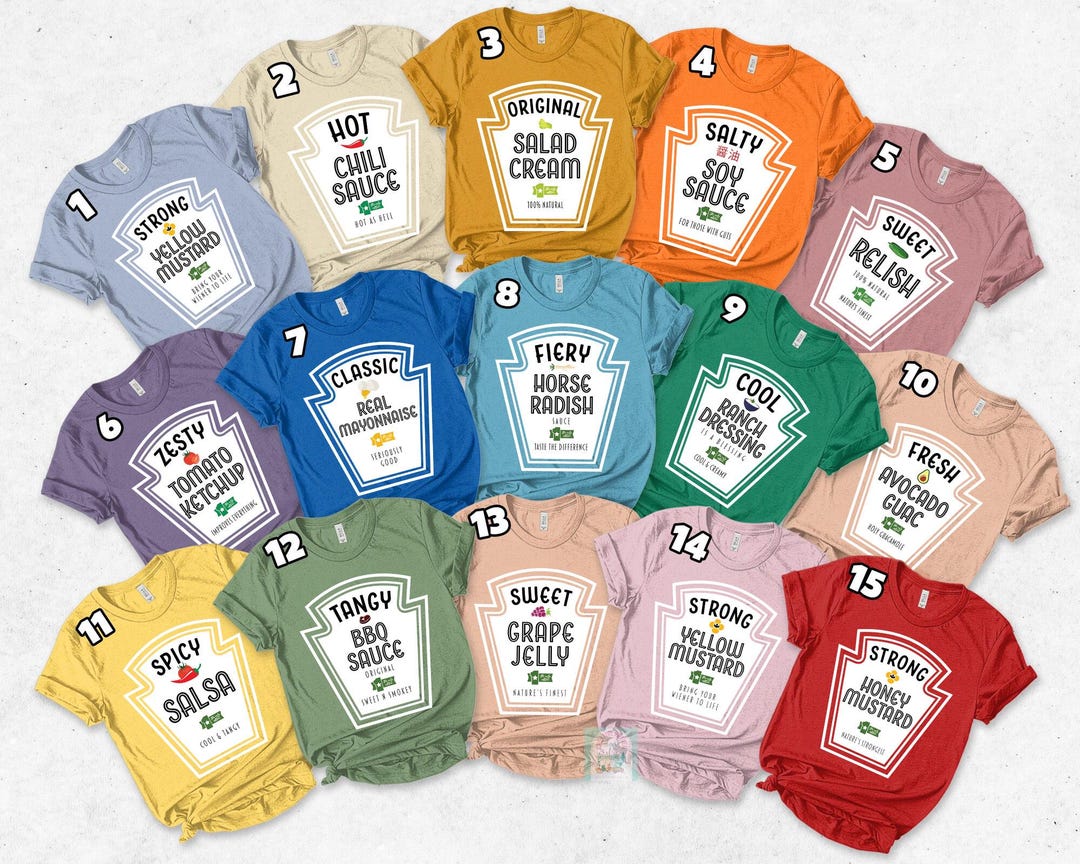 Condiments Shirts Group Condiments T-shirts, Matching Condiment Costume Party Shirt ...
