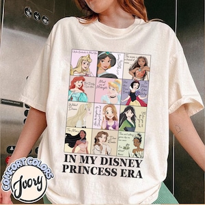 Retro In My Disney Princess Era Shirt, Disney All Princess Quotes Tee, Tiana Ariel Elsa Rapunzel Belle Jasmine Tee, Magic Kingdom Girl Trip