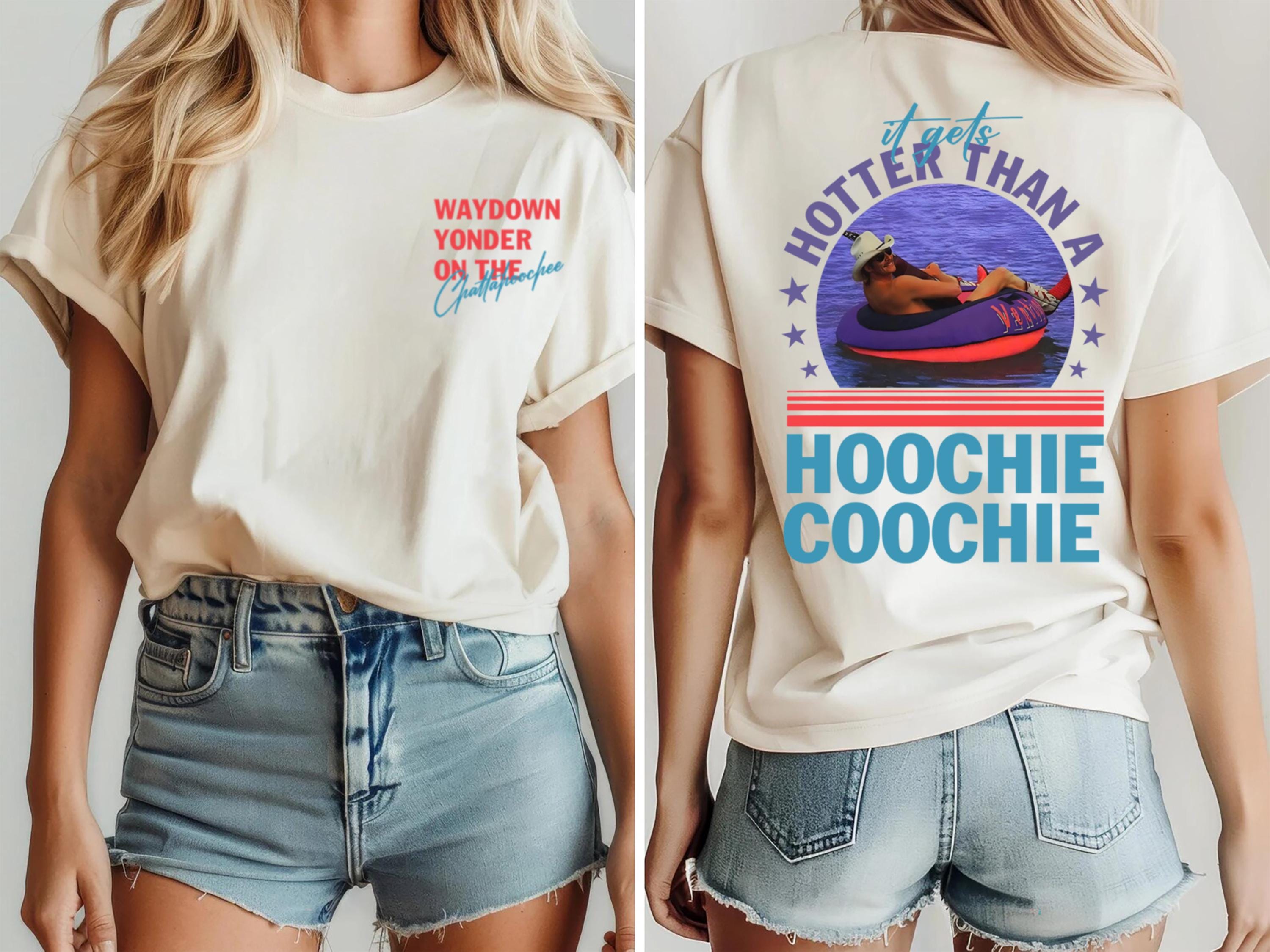 Vintage Hotter Than A Hoochie Coochie Retro Shirt, Meme Summer Vacation Tshirt, Music Lover Tshirt, 90s Country Music, Trendy Summer Tee