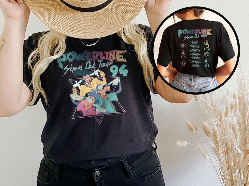 Disney Powerline Stand Out Tour 94 Sweatshirt, 90er Jahre Ein Goofy Film T-Shirt, Magic Kingdom Shirt, Disneyland Trip Pullover, Disney World Tour Shirt Bild 4