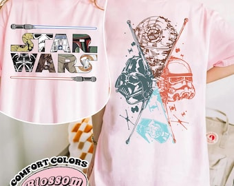 Vintage Star Wars 2 Sides Shirt, May The Force Be With You Tee, Family Vacation 2025 Sweasthirt, Darth Vader Tshirt, Wdw Galaxy'S Edge Tee
