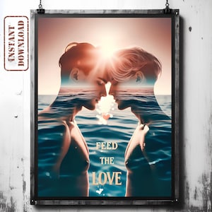 Gay Love Art -  LGBTQ+ Romantic Print -  Queer Wall Decor - Gay printings - Digital Download LGBT Art - Gay Home Decor - Gay Romantic Gift