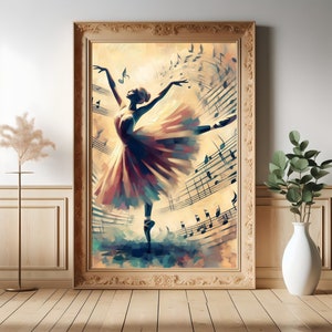 Ballerina Artful Art - Retro Vintage Oil Painting Study - Digital Download Poster - Dancing Girl Aesthetic Decoration -  Perfect Home Decor
