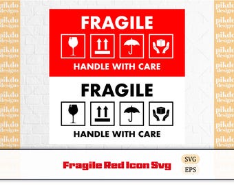 Fragile Maneggiare con cura SVG - Modello di etichetta di spedizione (download digitale)