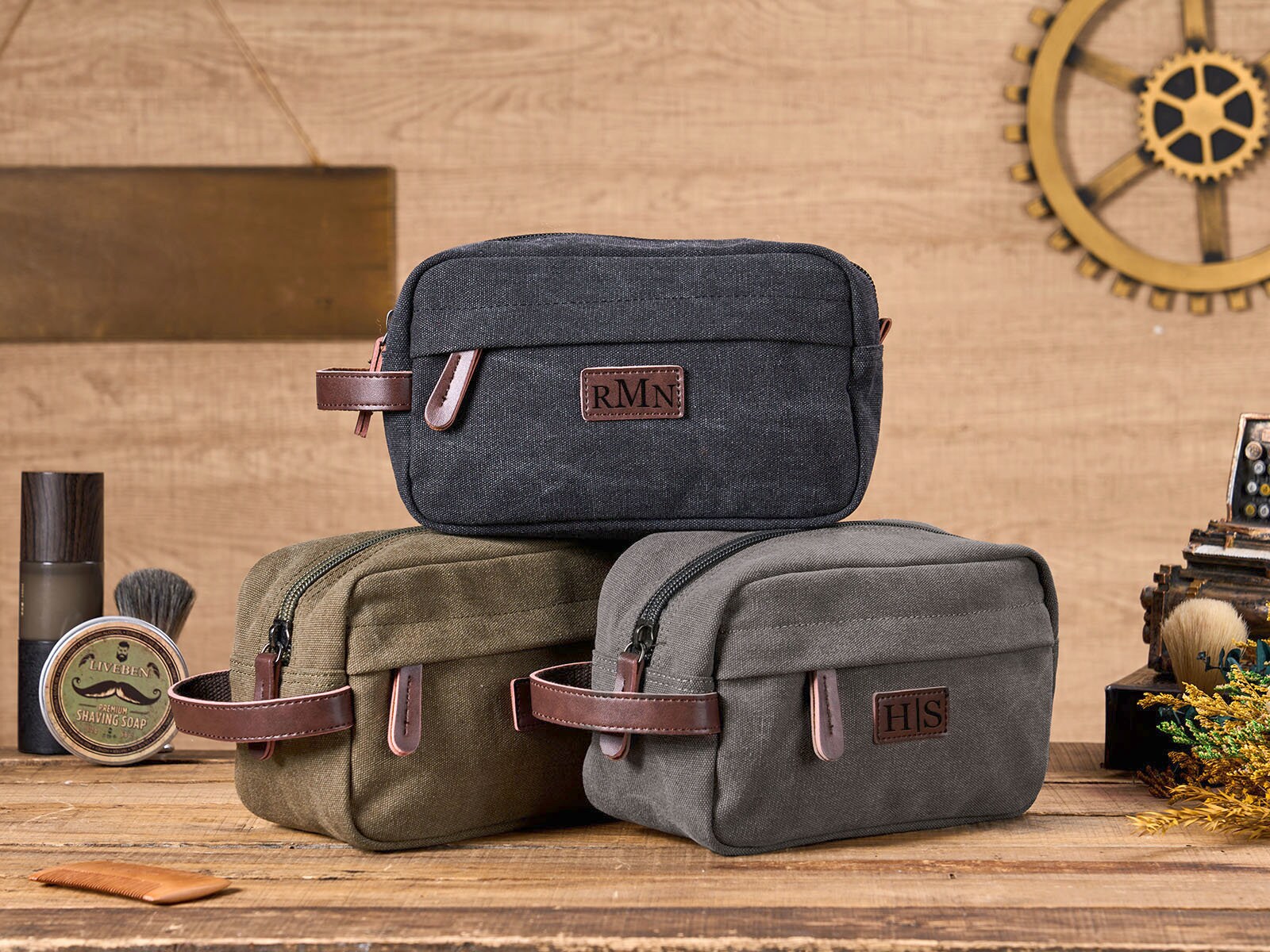 Personalized Men Toiletry Bag Custom Canvas Travel Bag Travel Toiletry ...