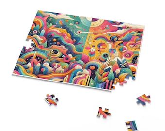 Lebendiges Kunstpuzzlebrett, bunt 120, 252, 500-teiliges Puzzle, einzigartiges Geschenk für Kunstliebhaber, Entspannungsaktivität, Wohnkultur