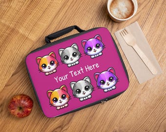 Schattige kattenlunchtas voor kinderen, perfect back-to-school-accessoire, geïsoleerde lunchbox, lunchtas voor meisjes, huisdierliefhebberscadeau, grappige kattenliefhebbers