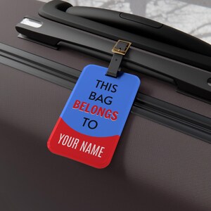Personalized Luggage Tag, Custom Travel Accessory for Bags, Backpack, Suitcase, Unique Gift Idea for Travelers, Vacation Essentials